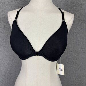 B.temptd By Wacoal Womens 36C Lace T-Back Bra Black Front Closure New With Tag's